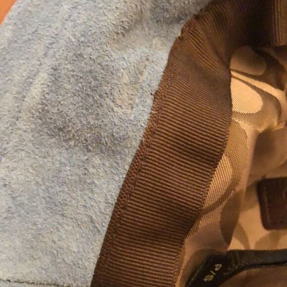 Coach Blue suede bucket hat size small main image 6